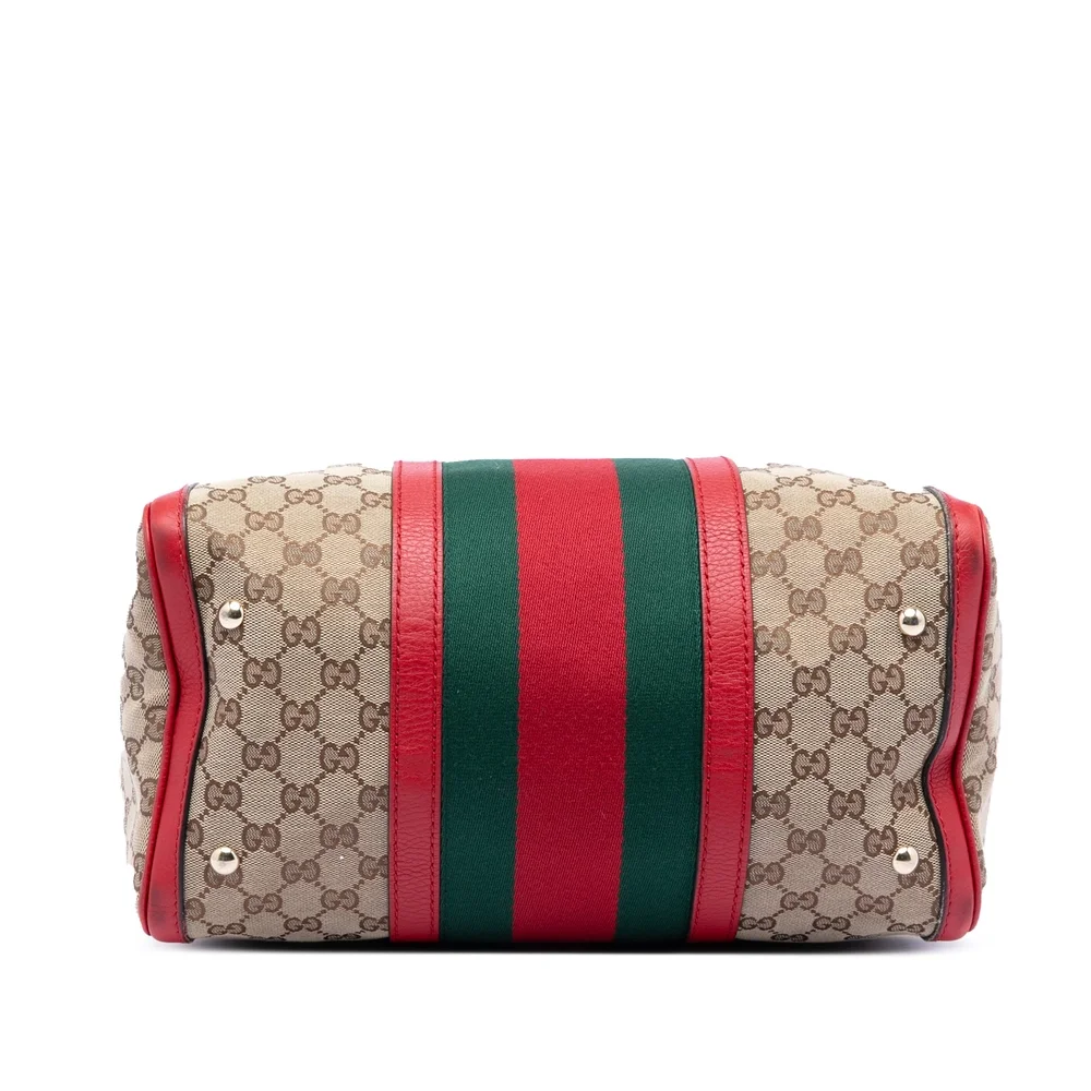 Pre-Loved Gucci Medium GG Canvas Web Joy Boston Bag